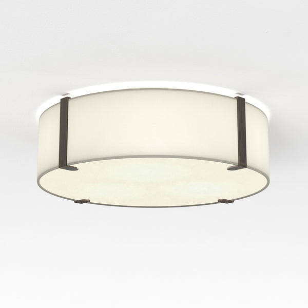 Elba Round 450 Shade in White with Bronze Detailing
