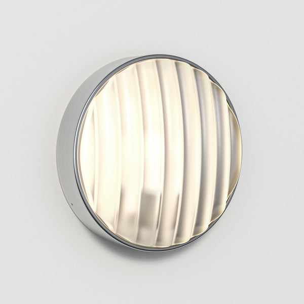 Montreal Round 300 IP44 Exterior Wall Light in Brushed Stainless Steel