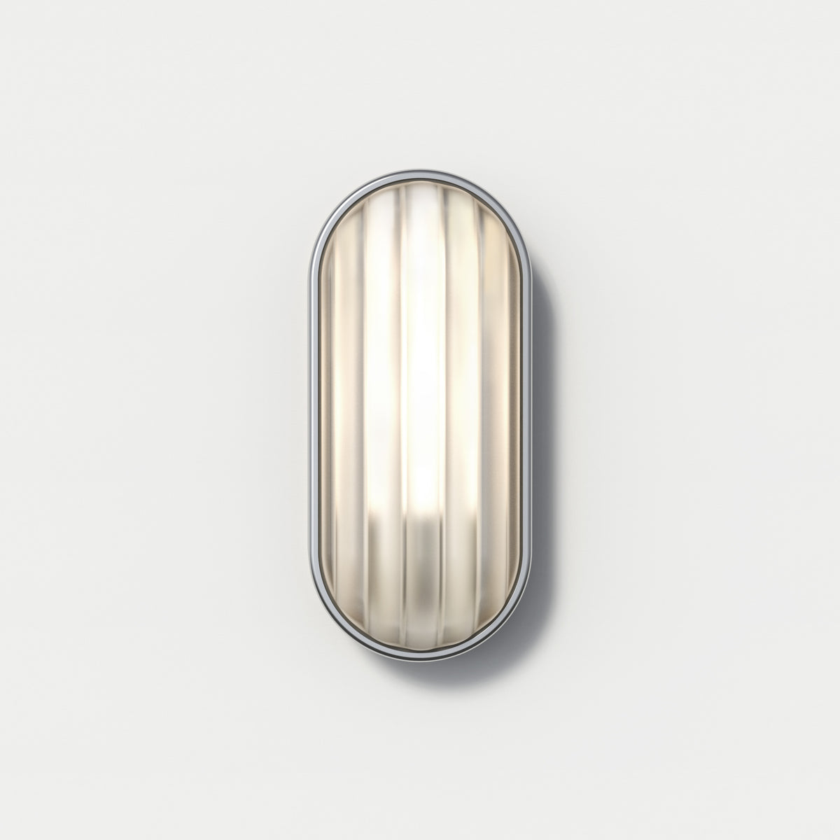 Montreal Oval IP44 Exterior Wall Light in Brushed Stainless Steel