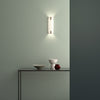 Elba 400 Wall Light in White Fabric with Bronze Detail