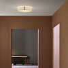 Salina 550 Ceiling Light in White Fabric with Metal Bronze Detail