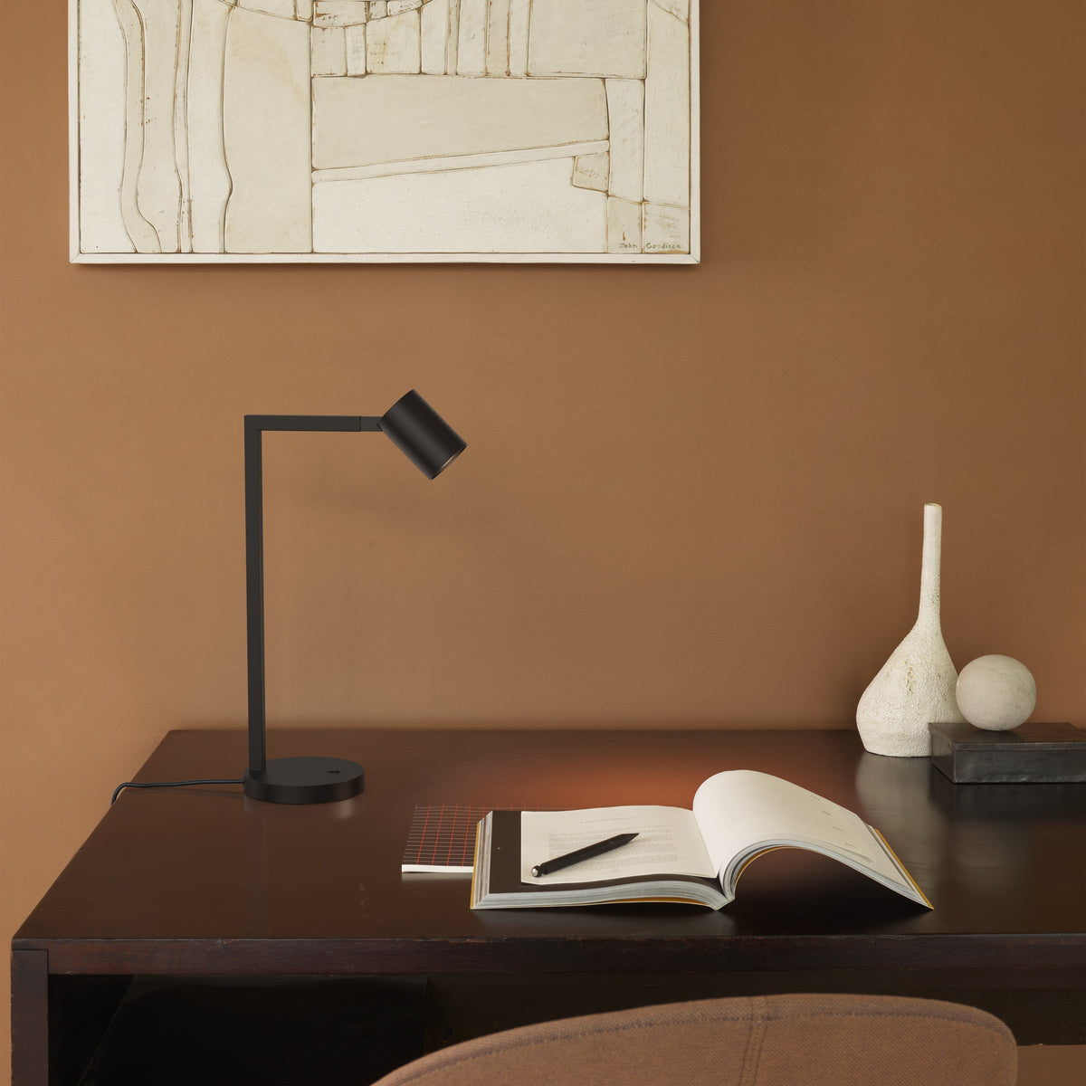 Ascoli Switched Desk Lamp in Matt Black
