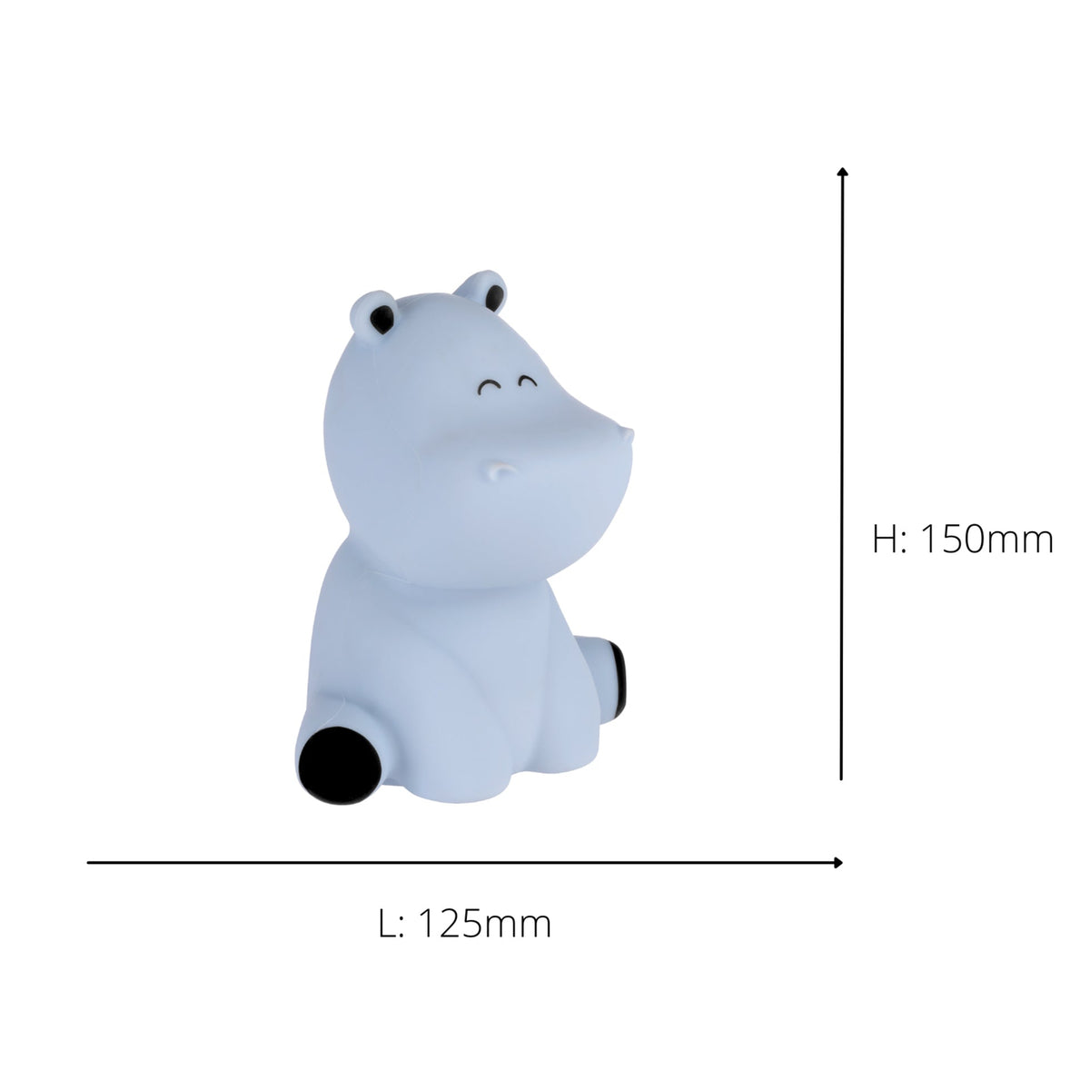 Castellino LED-RGBW Blue Hippo USB Chargeable Childrens Night Light
