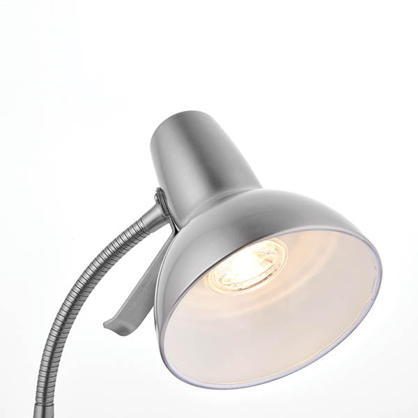 Amalfi Task Table Lamp in Satin Nickel with USB Port