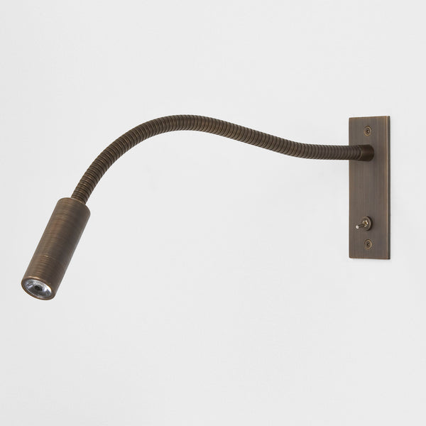Leo Switched LED Recessed Reading Wall Light in Bronze