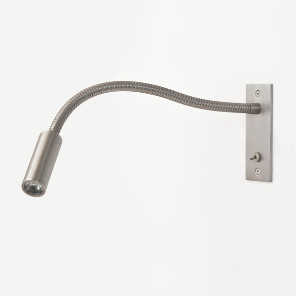 Leo Switched LED Recessed Reading Wall Light in Matt Nickel