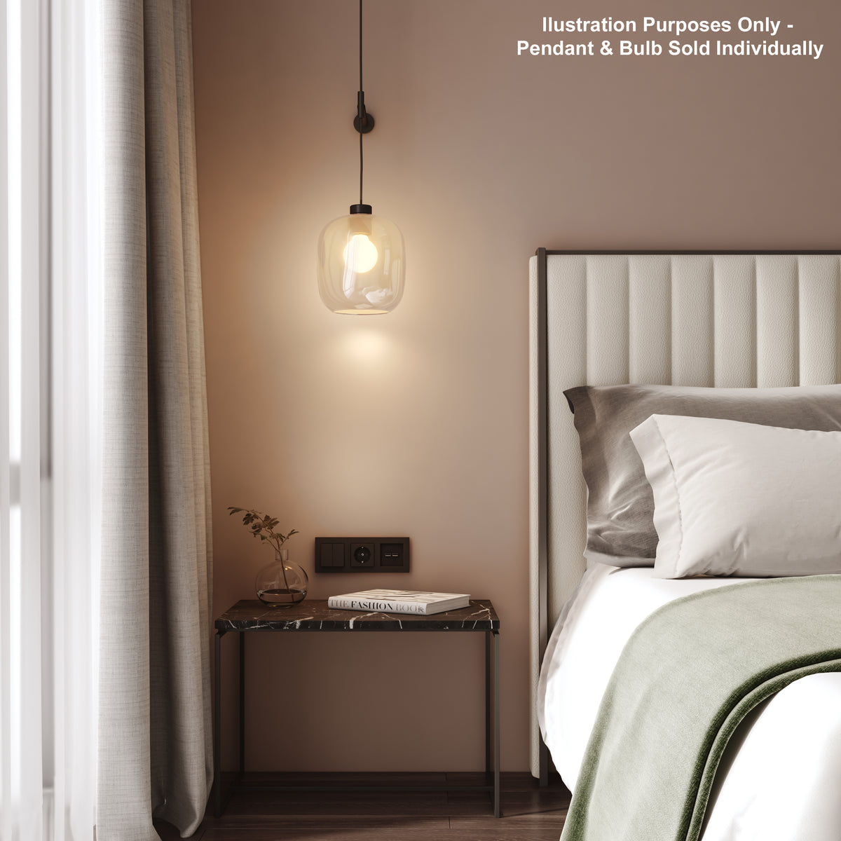 Curve Glass 220 Shade in Clear Glass