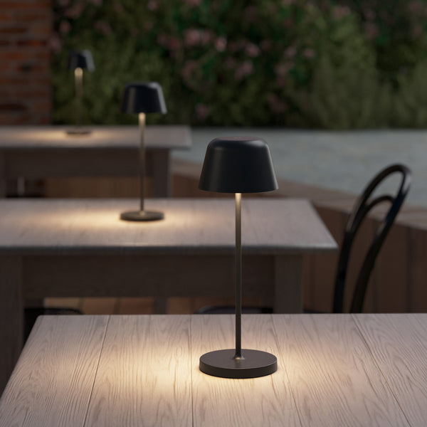 Nomad IP65 LED Rechargeable Portable Table Lamp in Textured Black
