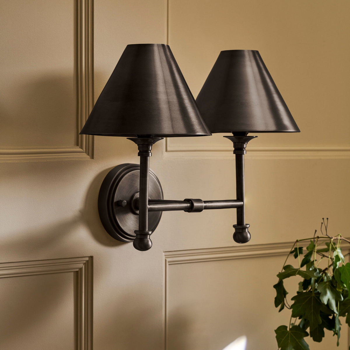 Kelmscot Twin Antique Bronze Light