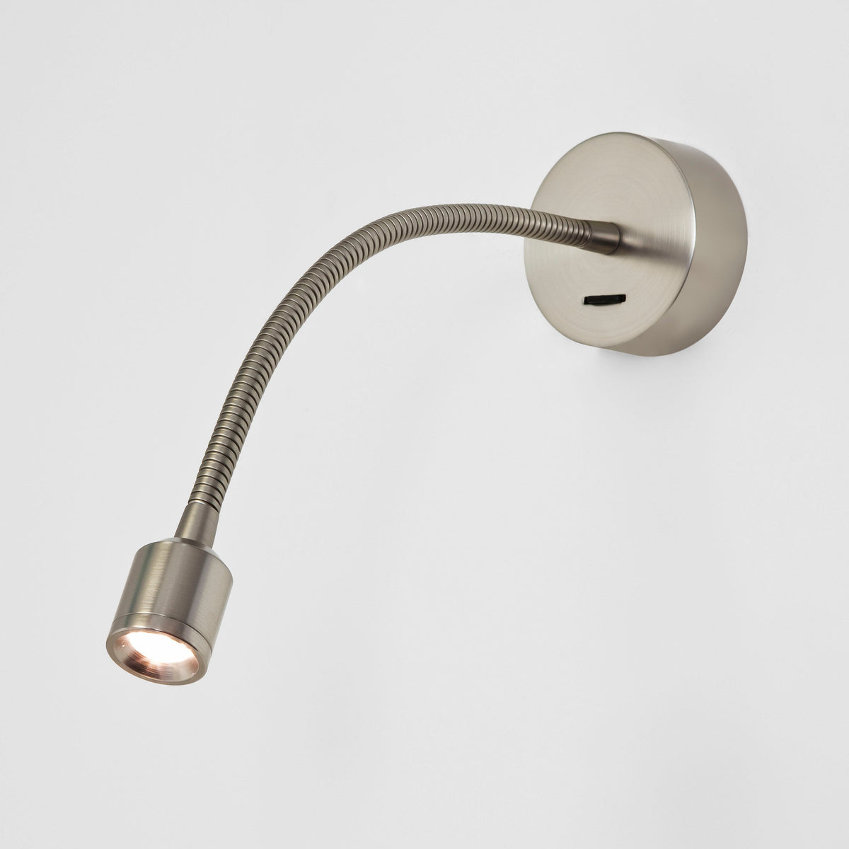 Fosso Switched LED Reading Wall Light in Matt Nickel
