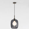 Pendant in Bronze with Curve Glass 285 Shade in Dark Smoke