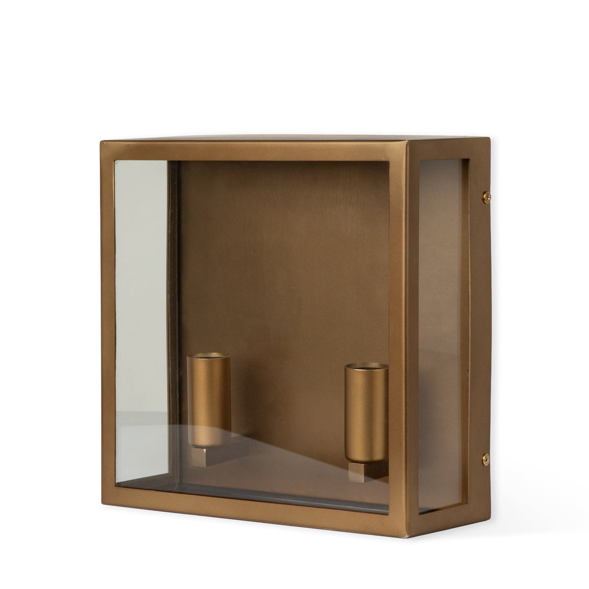Sandford Outdoor Double Box Lantern In Antique Brass
