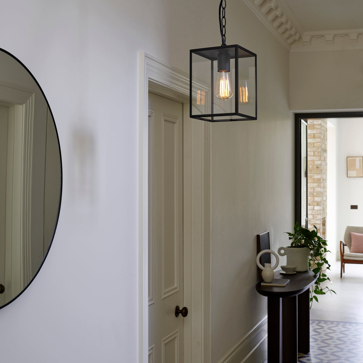 Homefield 240 Exterior Pendant Light in Textured Black