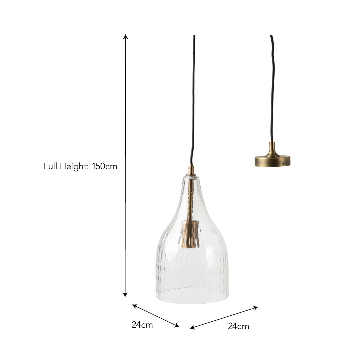 Dovecote Dimple Glass Pendant Light in Antique Bronze