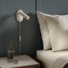 Gio Plug In Switched Spotlight Reading Wall Light in Matt White