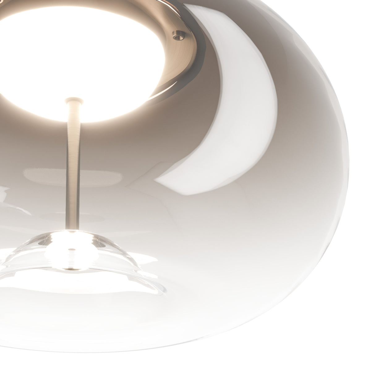 Optica 1 CCT LED Pendant in Bronze with Brown Transparent Glass