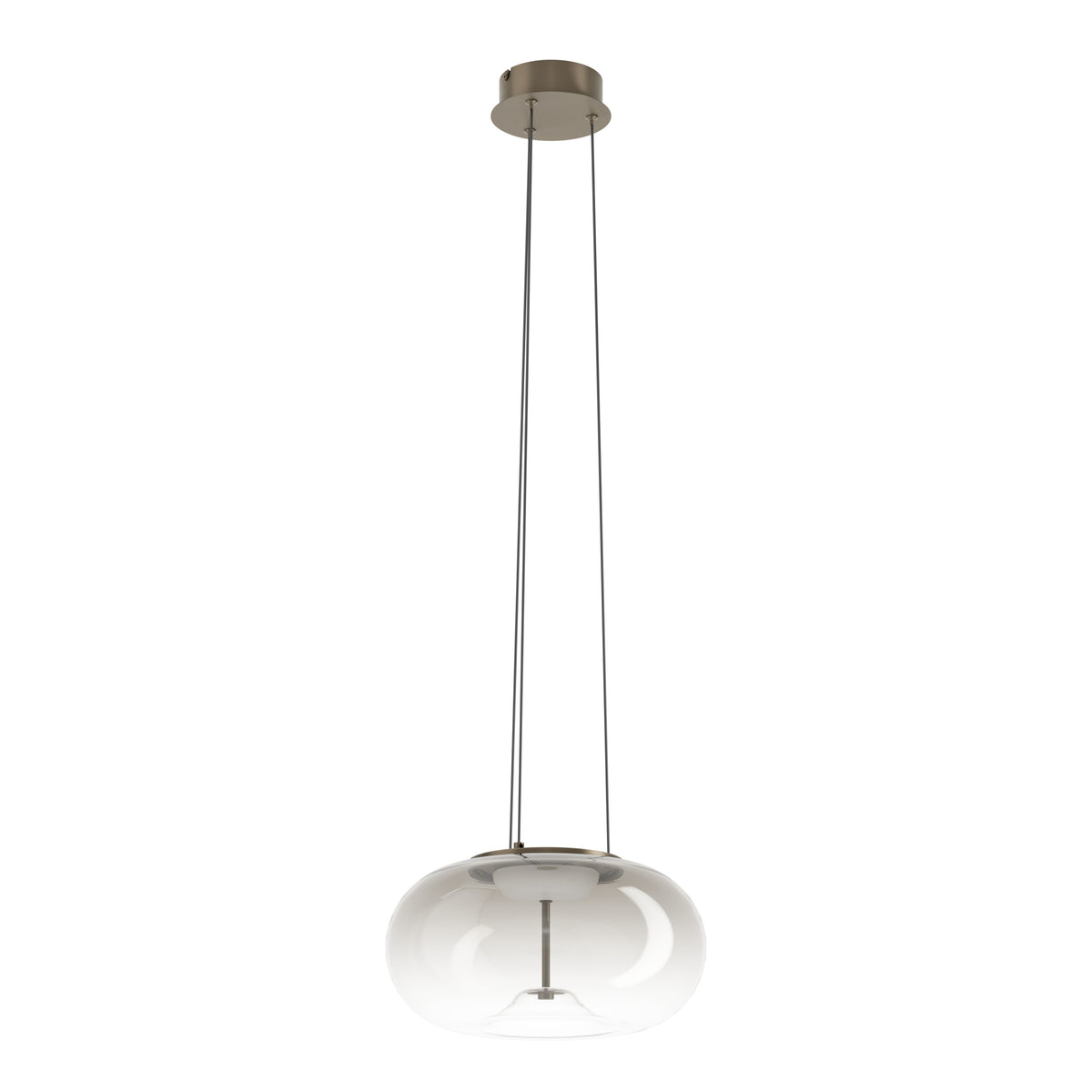 Optica 1 CCT LED Pendant in Bronze with Brown Transparent Glass