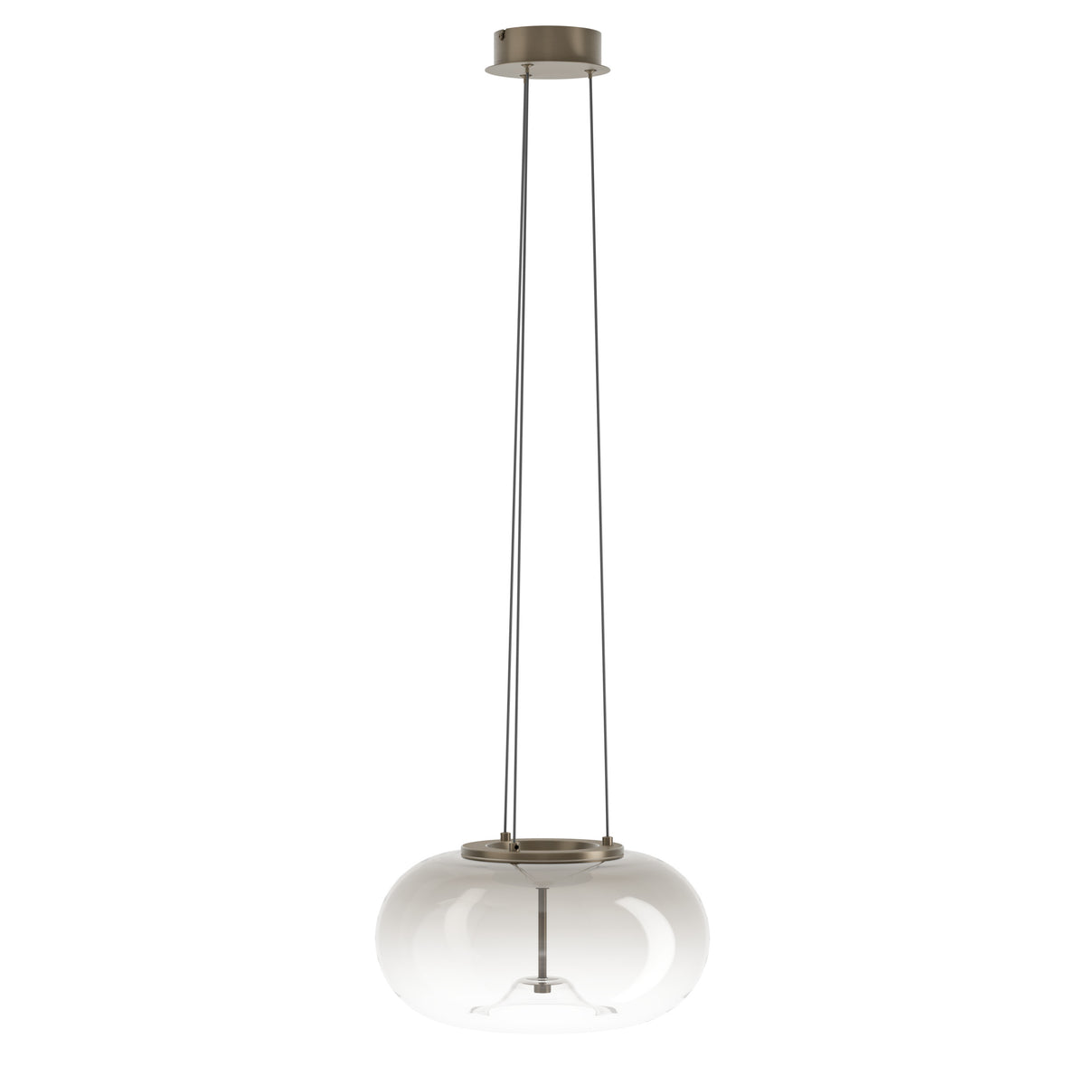 Optica 1 CCT LED Pendant in Bronze with Brown Transparent Glass