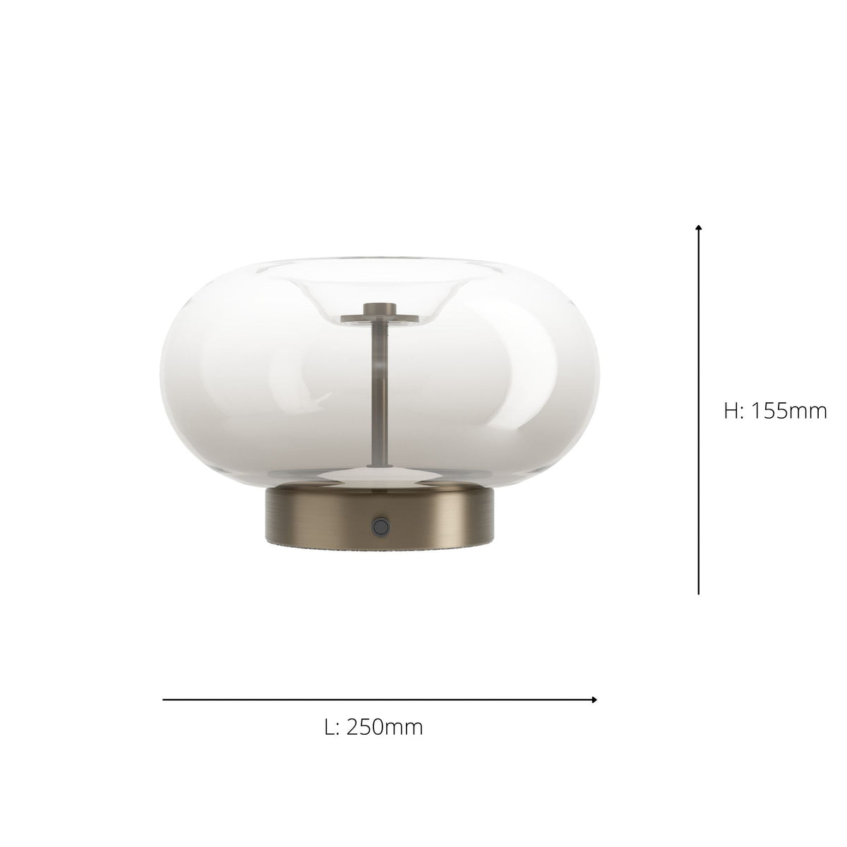 Optica 1 CCT LED Table Lamp in Bronze with Brown Transparent Glass