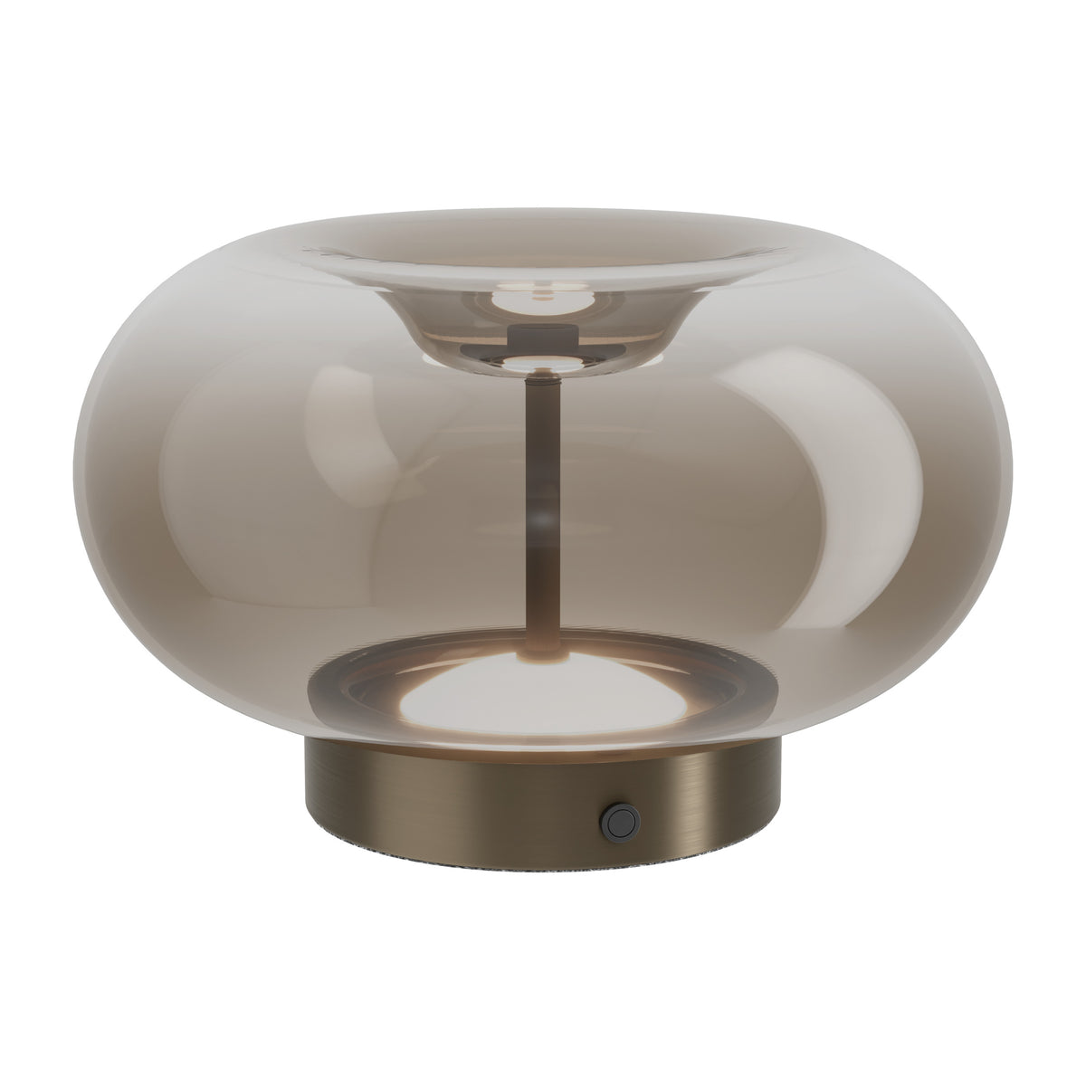 Optica 1 CCT LED Table Lamp in Bronze with Brown Transparent Glass