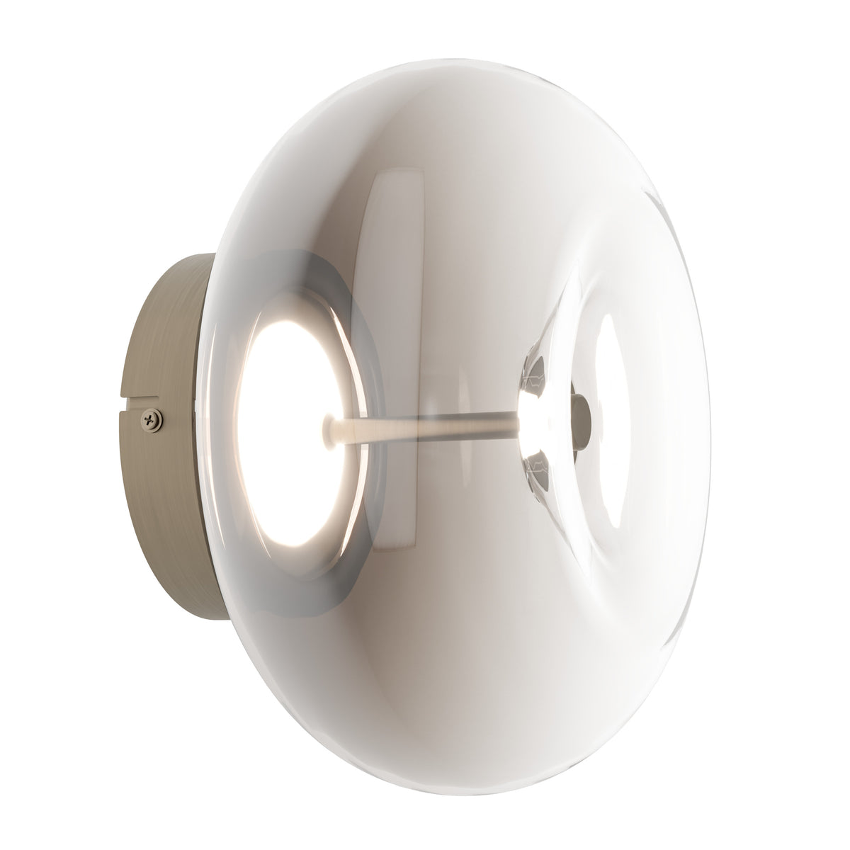 Optica 1 CCT LED Wall or Ceiling Light in Bronze with Brown Transparent Glass