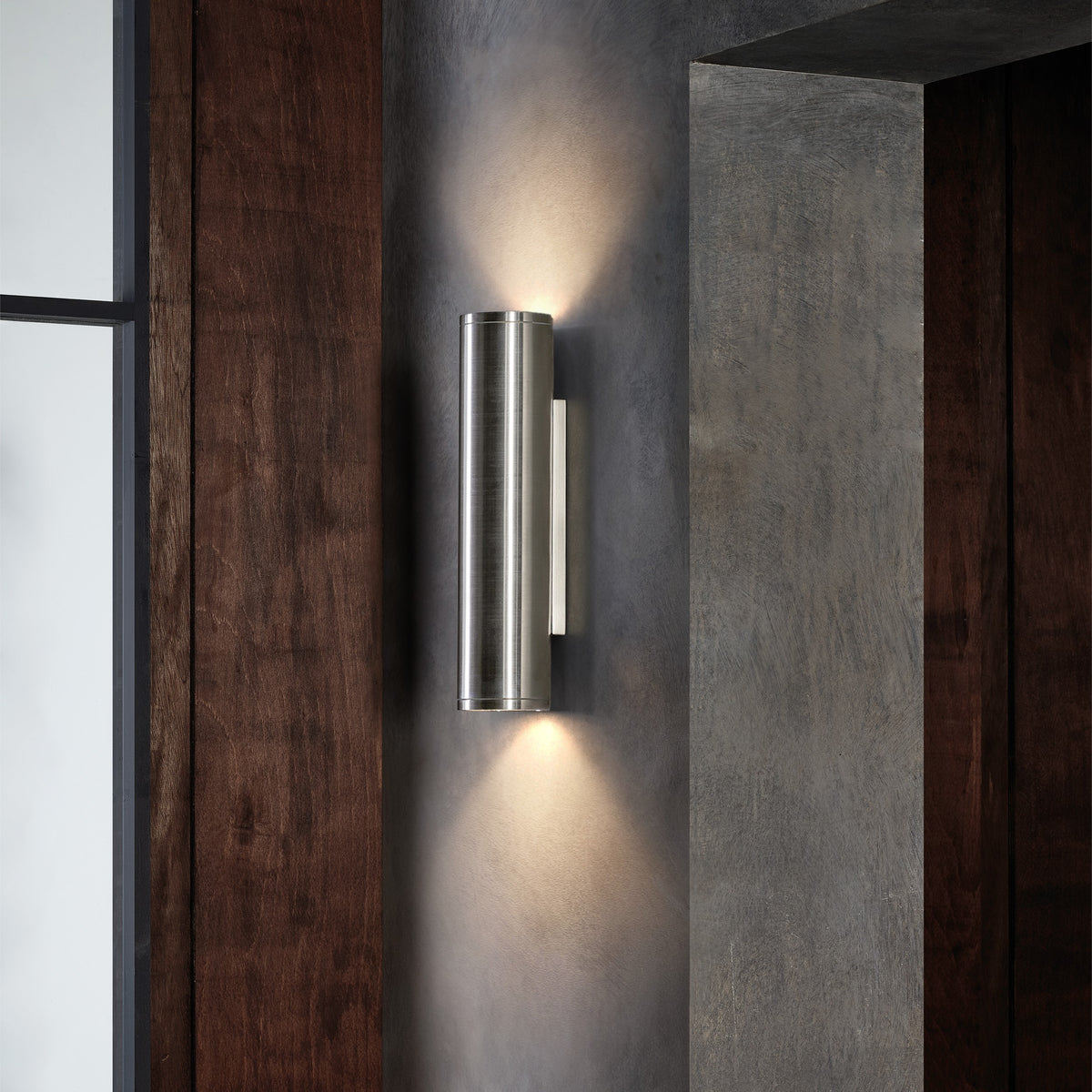 Ava 300 Coastal Up & Down Wall Light in Brushed Stainless Steel
