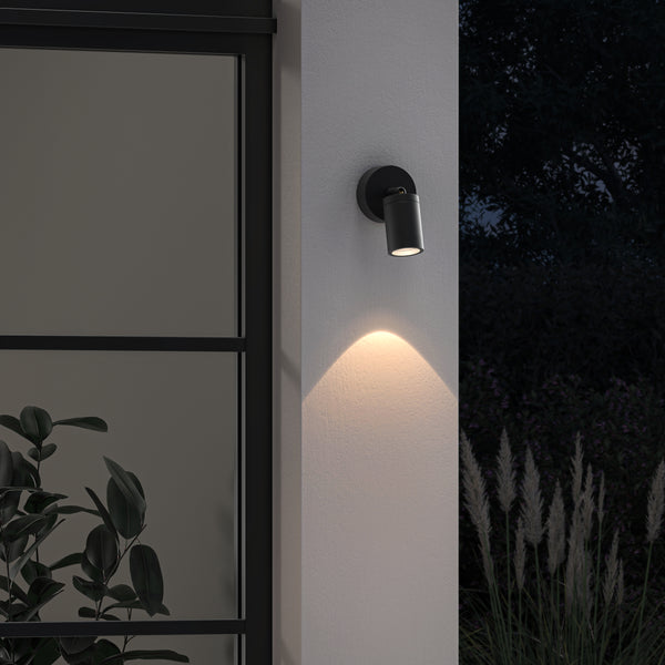 Dartmouth Single Exterior Adjustable Spotlight In Textured Black