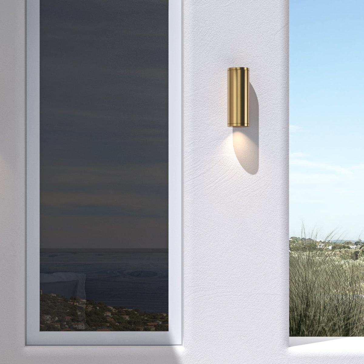 Ava 200 Coastal Wall Light in Brushed Brass