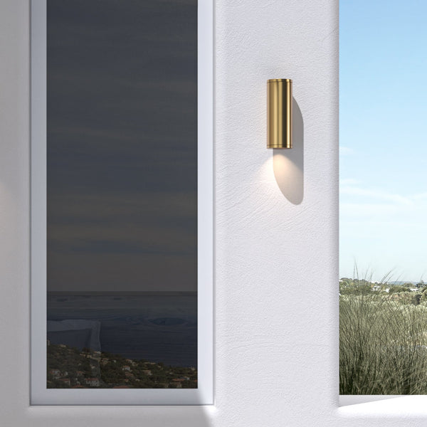 Ava 200 Coastal Wall Light in Brushed Brass