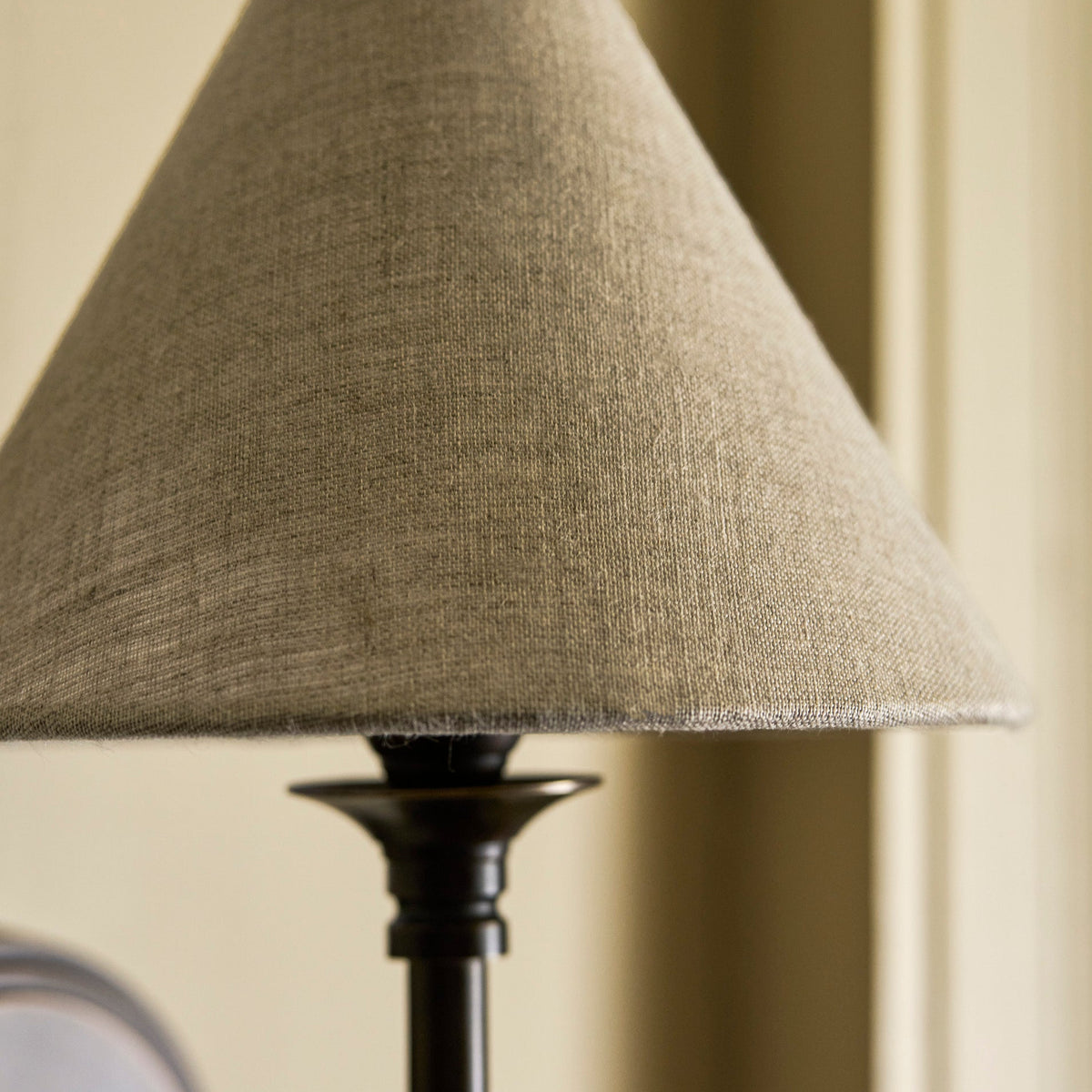 Kelmscot Single Antique Bronze Light with Linen Shades