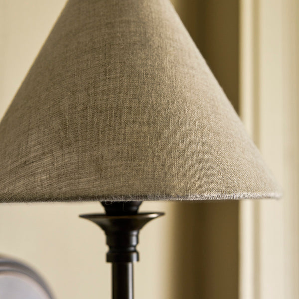 Kelmscot Single Antique Bronze Light with Linen Shades