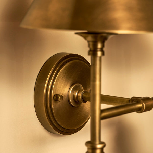 Kelmscot Twin Antique Brass Light