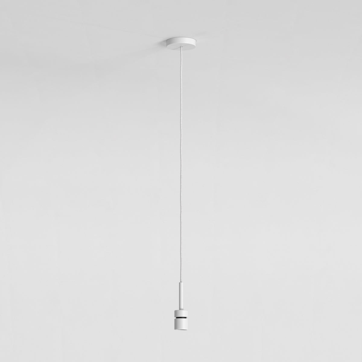 Pendant in Matt White with Tapered 320 Pendant Shade in Putty