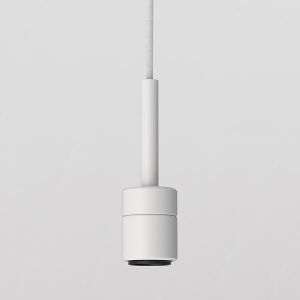 E27 Ceiling Pendant Suspension Kit In Matt White