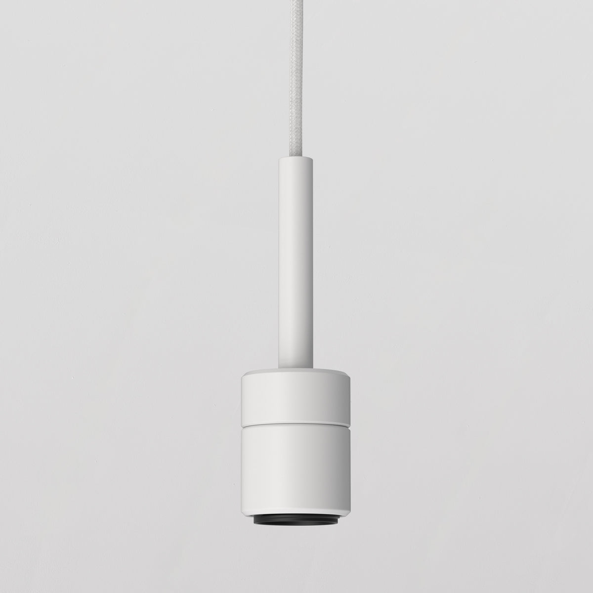 Pendant in Matt White with Tapered 320 Pendant Shade in Putty