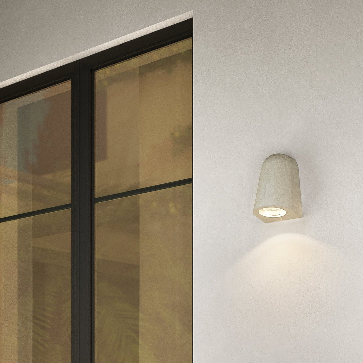 Mast IP44 Exterior Coastal Wall Light in Matt Concrete