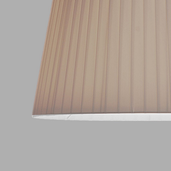 Pleated lamp shade in a light brown color