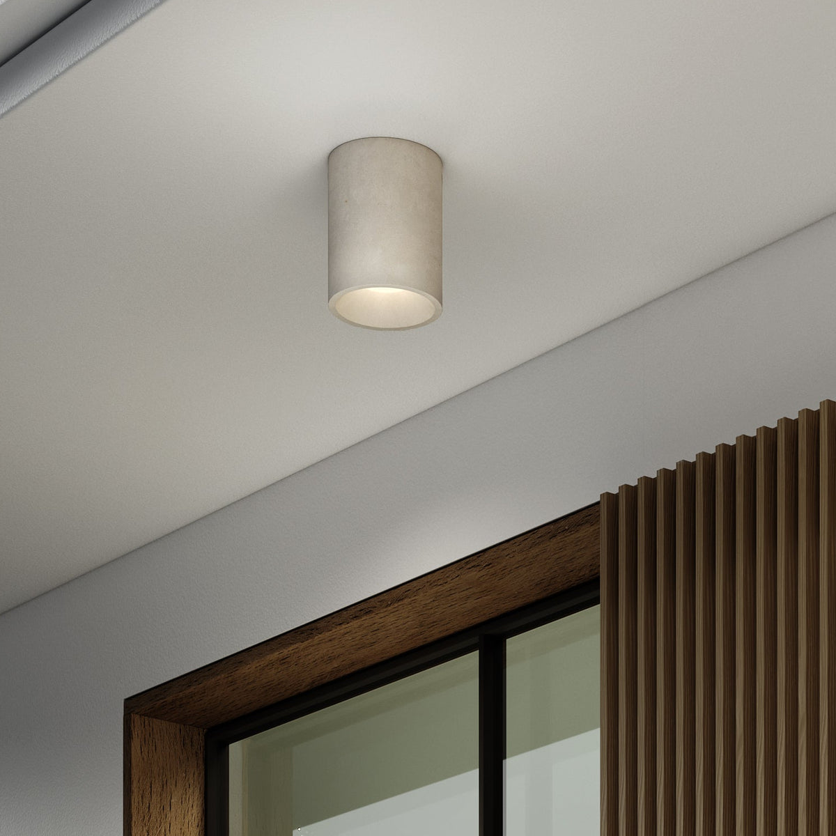 Kos Surface Mounted Coastal Round Downlight in Matt Concrete