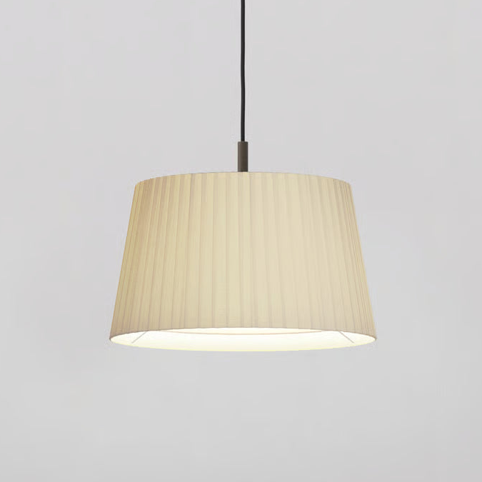 Pendant in Bronze with Tapered Round 400 Pleated Shade in Putty