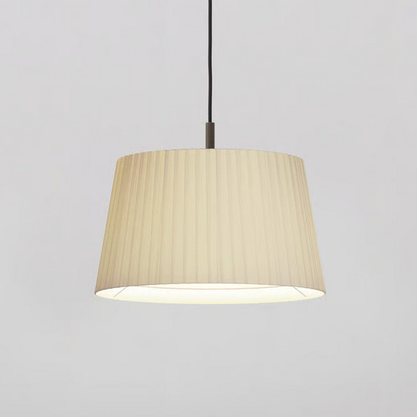 Pendant in Bronze with Tapered Round 400 Pleated Shade in Putty