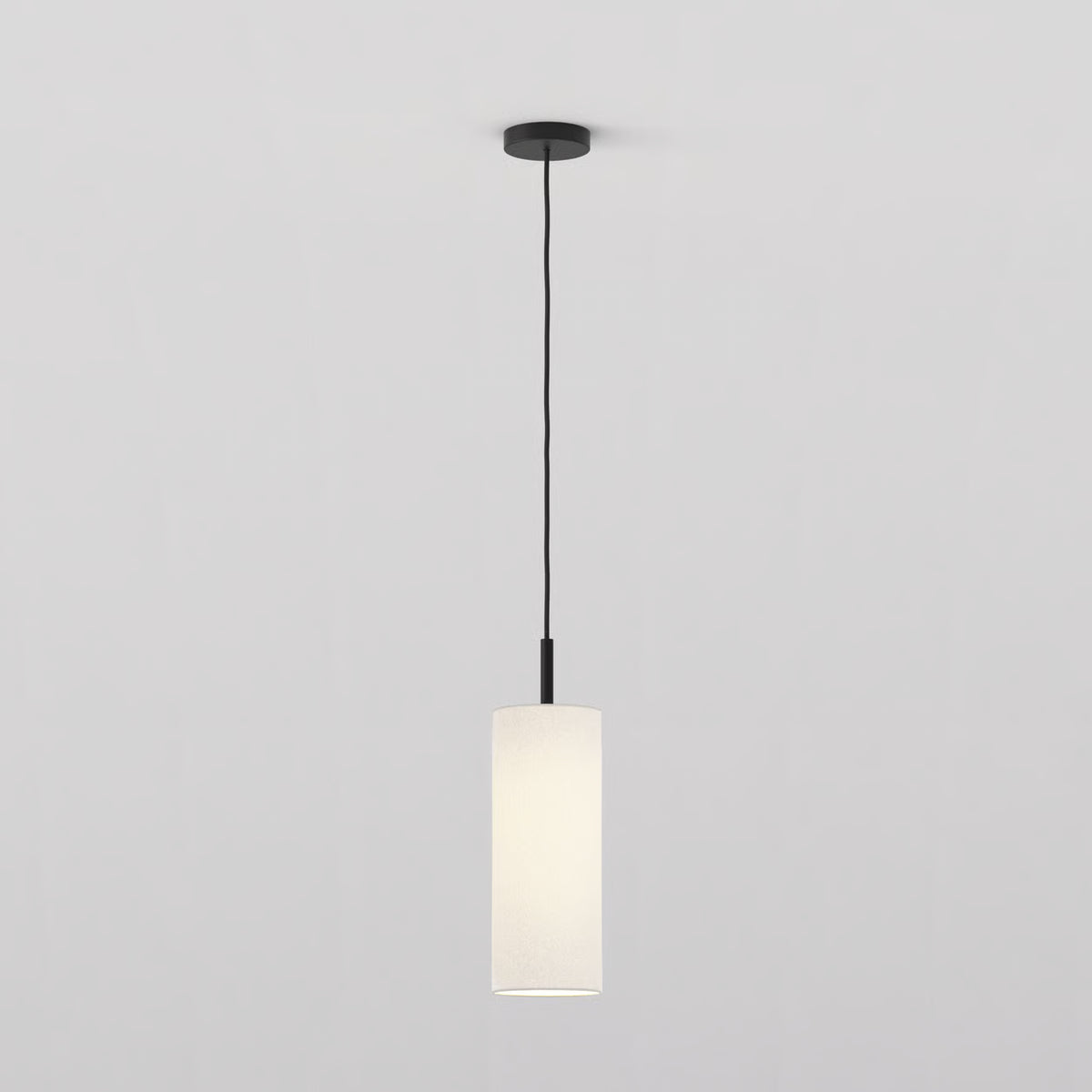 Pendant in Matt Black with Tube 135 Pendant Shade in White