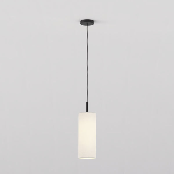 Pendant in Matt Black with Tube 135 Pendant Shade in White