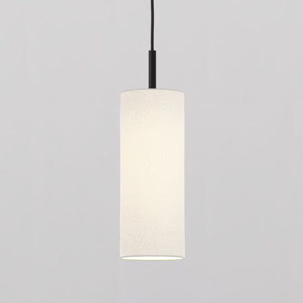 Pendant in Matt Black with Tube 135 Pendant Shade in White