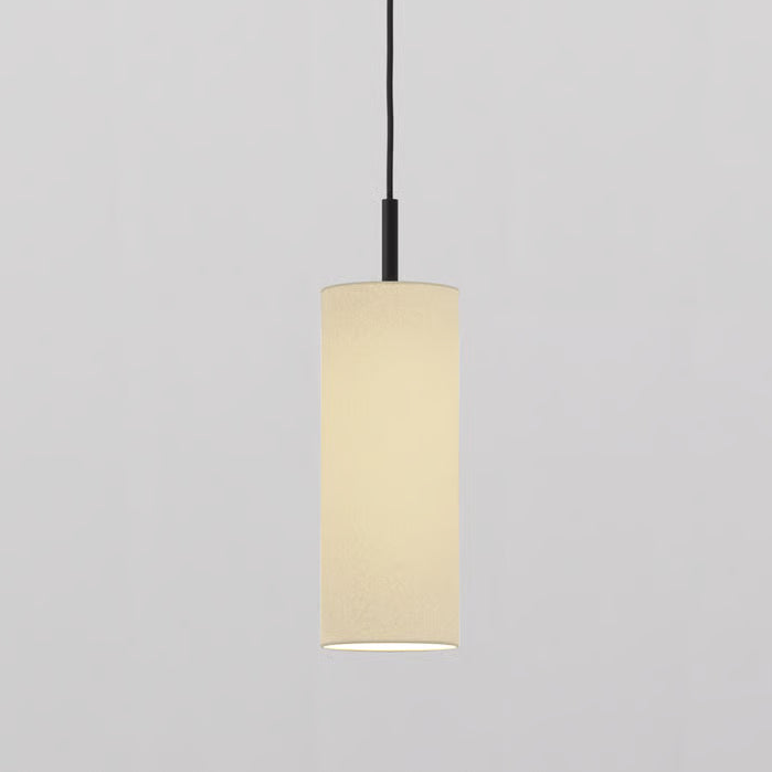 Pendant in Matt Black with Tube 135 Pendant Shade in Putty