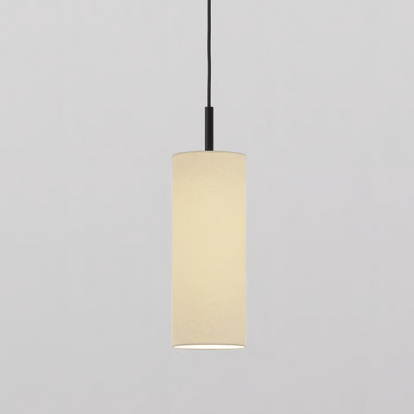 Pendant in Matt Black with Tube 135 Pendant Shade in Putty