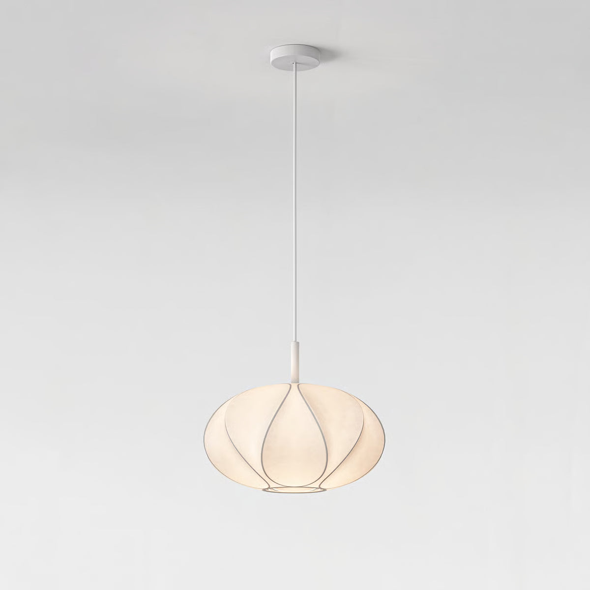Pendant in Matt White with Flow 350 Shade in White