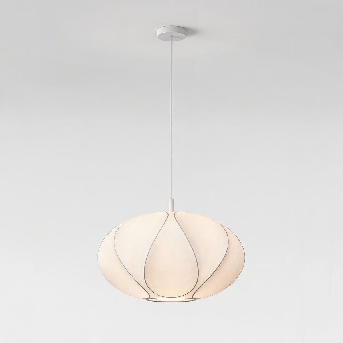 Pendant in Matt White with Flow 500 Shade in White