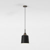 Pendant in Bronze with Camden 220 Shade in Matt Black with Brass Detail
