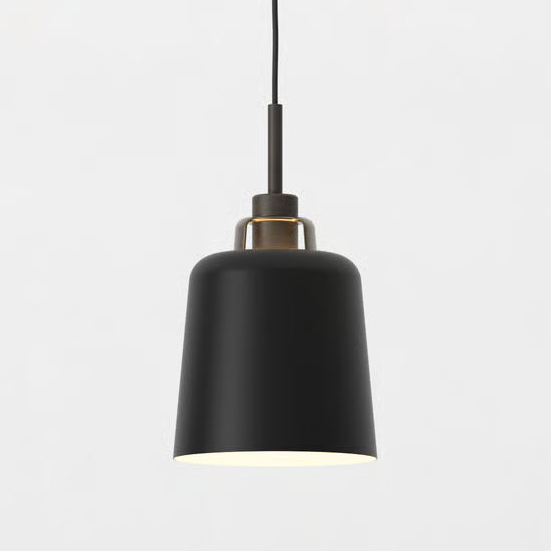 Pendant in Bronze with Camden 220 Shade in Matt Black with Brass Detail