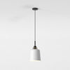 Pendant in Matt Black with Camden 220 Shade in Matt White with Brass Detail